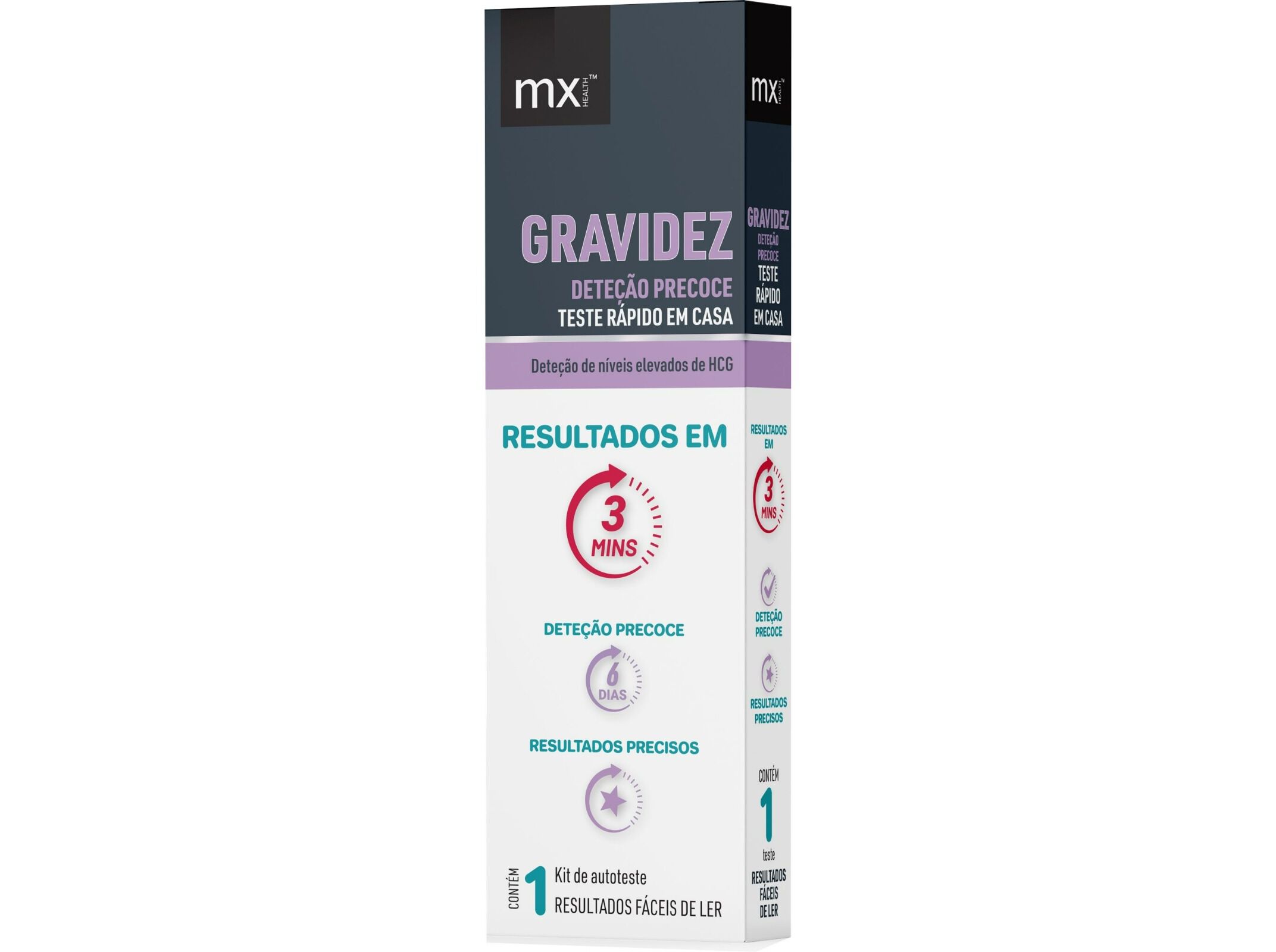 TESTE GRAVIDEZ MX HEALTH DETE&Ccedil;&Atilde;O PRECOCE 1 KIT