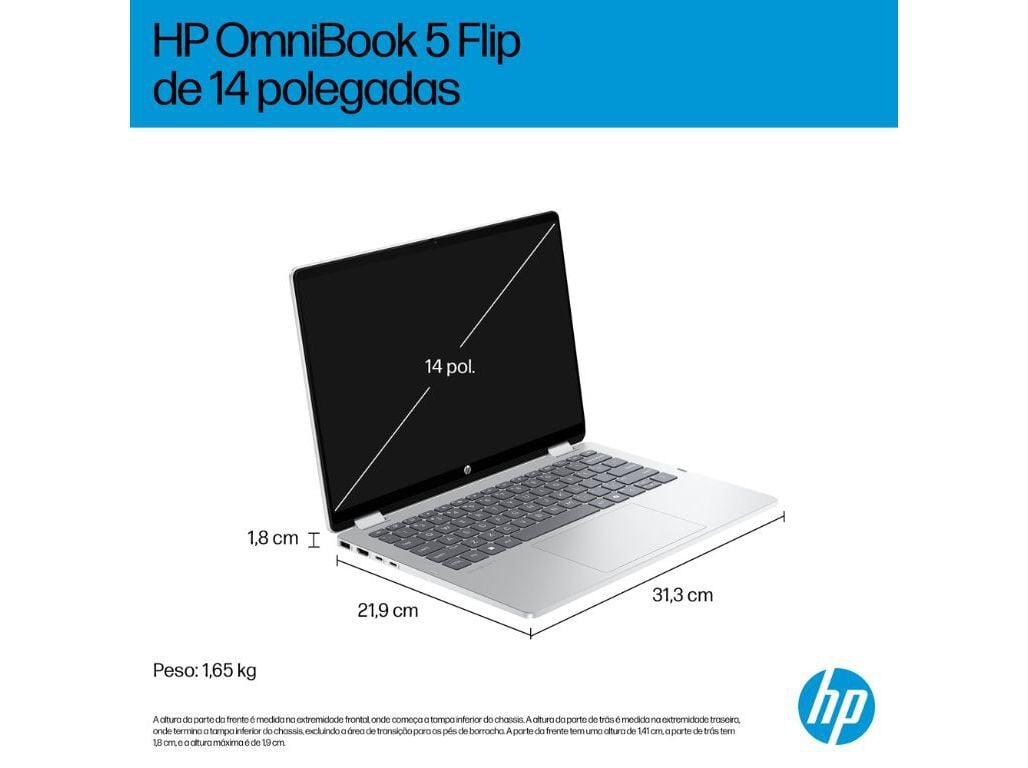 PORT&Aacute;TIL HP OMNIBOOK 5 FLIP 2-IN-1 14-FP0034NP (14" INTEL I5/RAM:16GB/1TB INTEL IRIS X GRAPHICS) image number 4