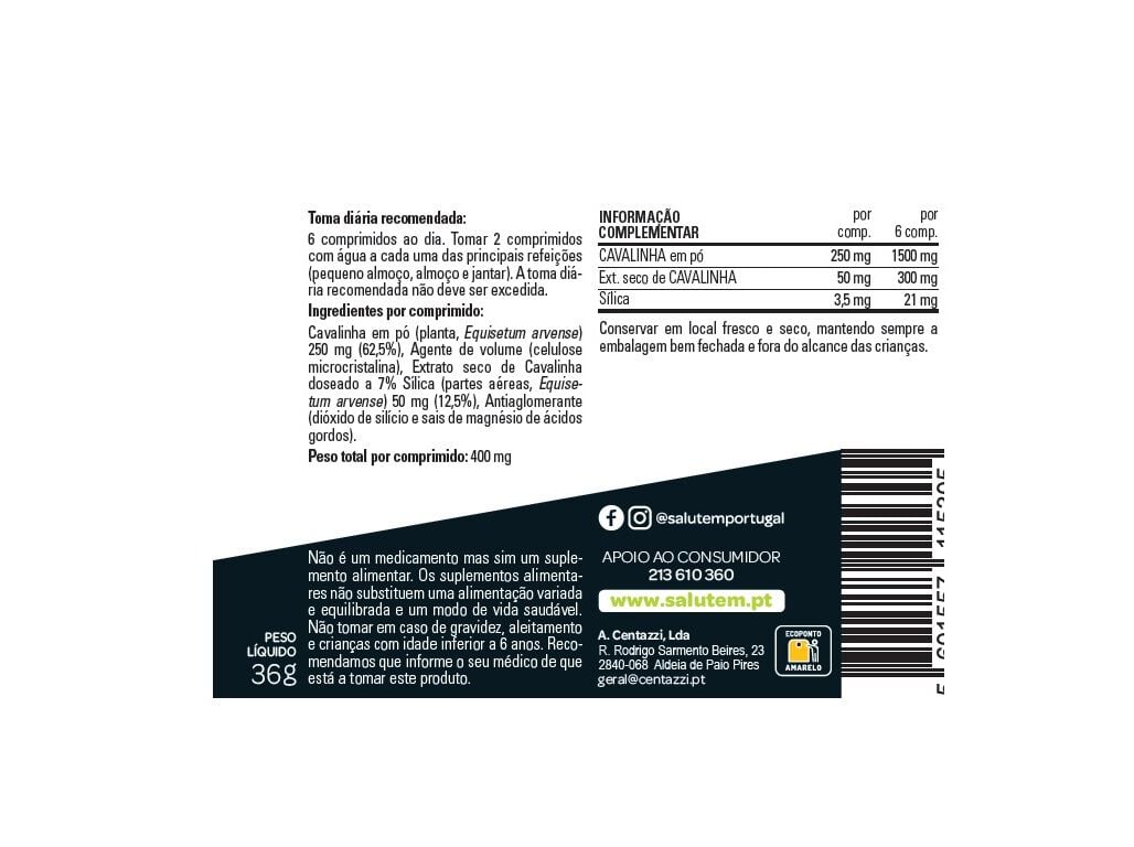 SUPLEMENTO SALUTEM CAVALINHA 90 CAPS image number 1
