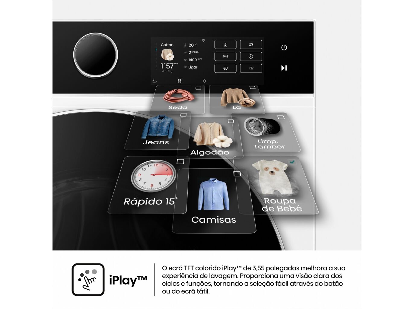 M&Aacute;QUINA DE LAVAR ROUPA HISENSE SERIE 5I WF5I8043BWF - BRANCO A 8KG A image number 8