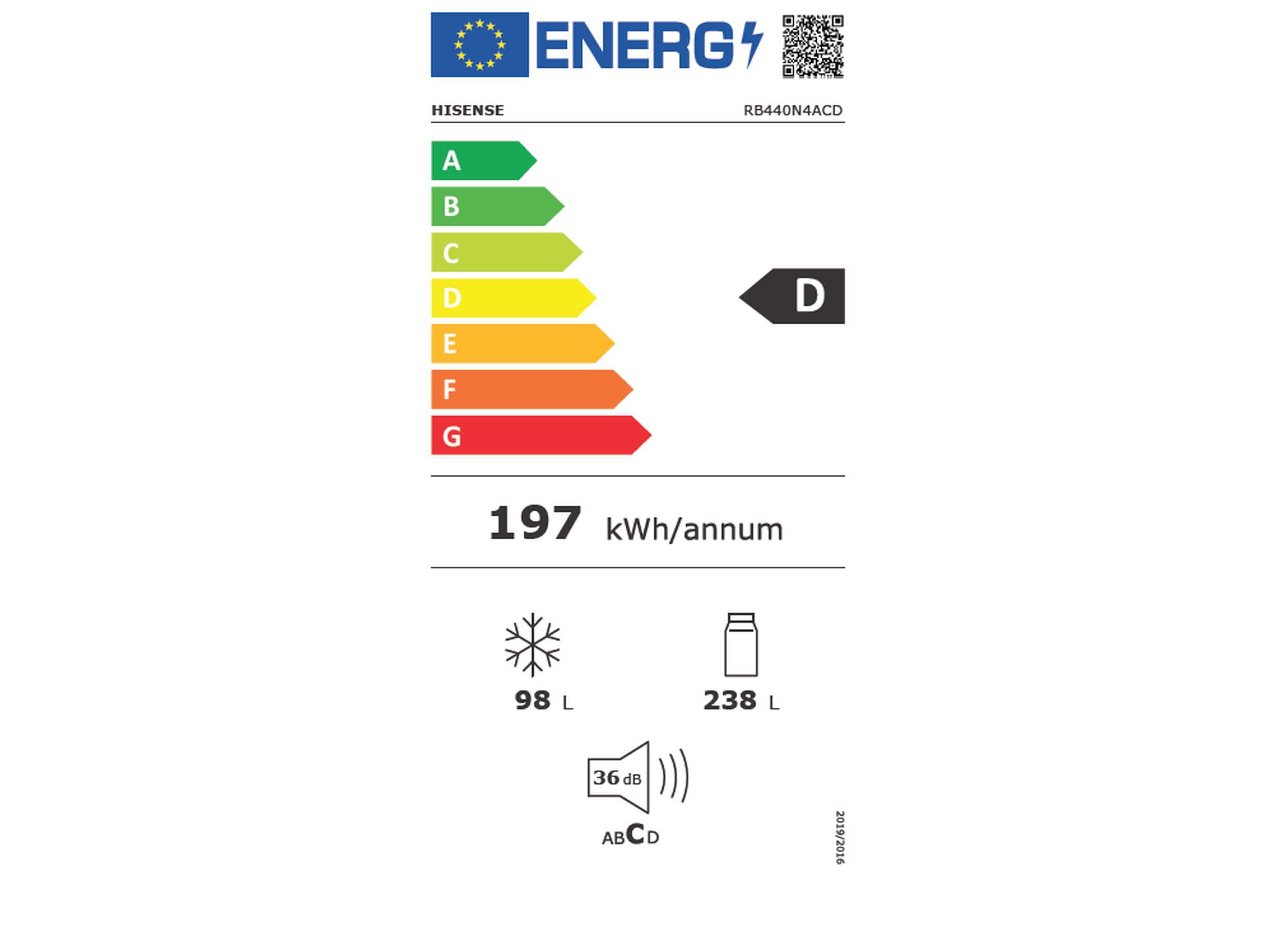 COMBINADO HISENSE RB440N4ACD LOOK INOX D 336L image number 5
