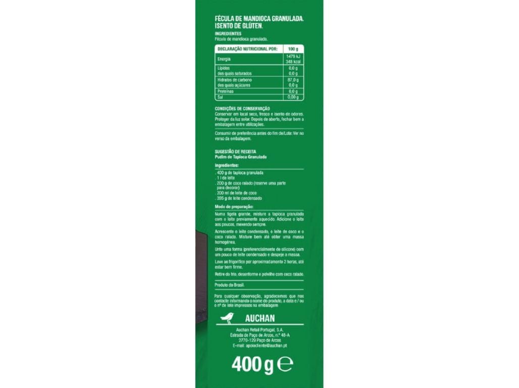 TAPIOCA AUCHAN GRANULADA 400G image number 1