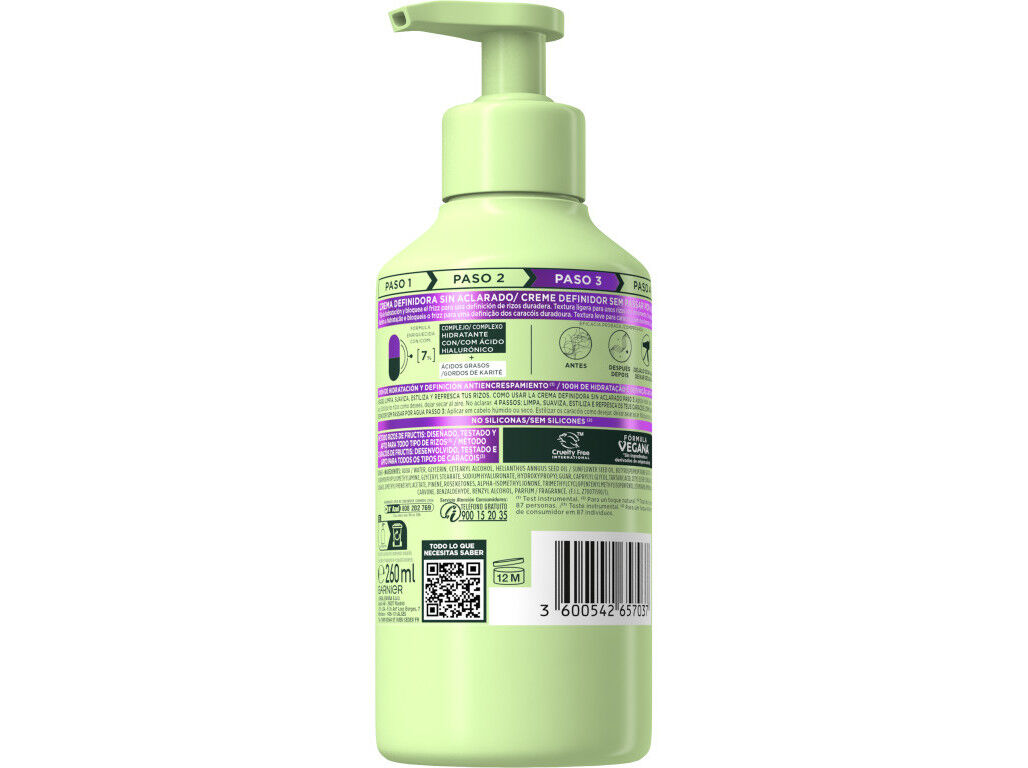 CREME PENTEAR FRUCTIS M&Eacute;TODO CARAC&Oacute;IS 260ML image number 1