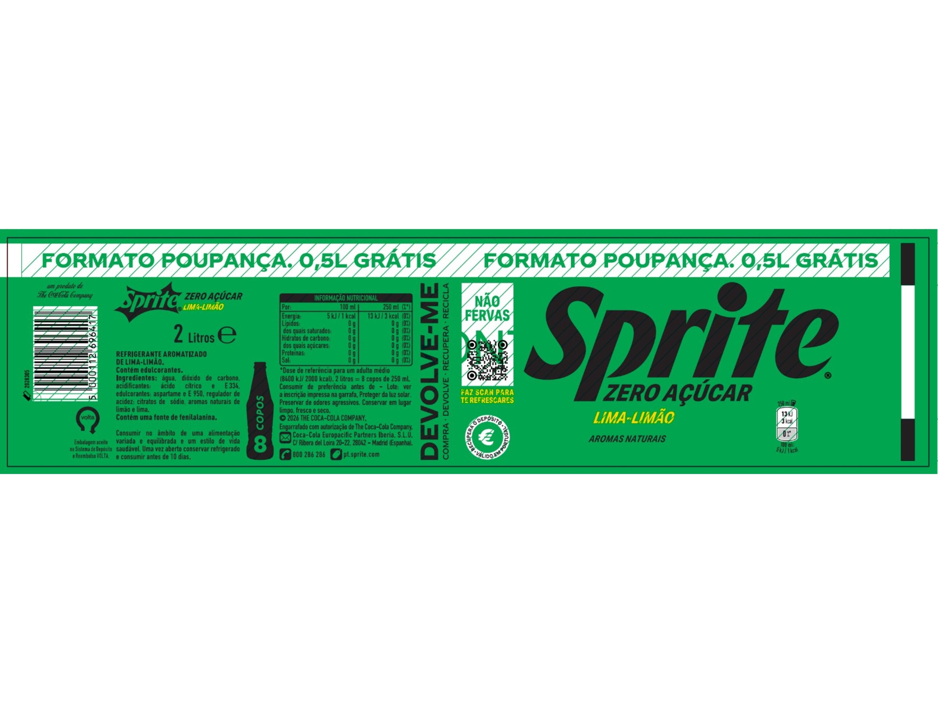 REFRIGERANTE C/ G&Aacute;S SPRITE ZERO 1.5L+0.5L GR&Aacute;TIS (SDR) image number 1