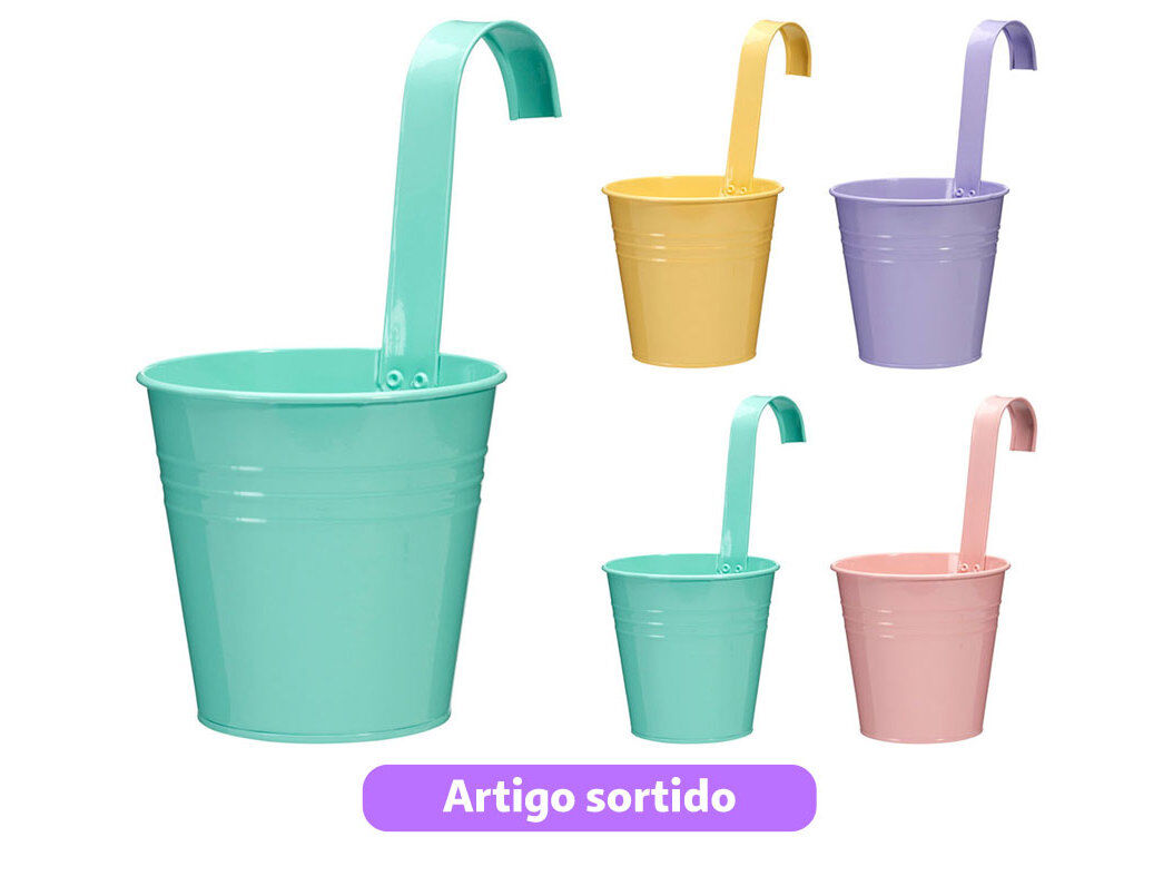 VASO FERRO 13X13.5CM CORES SORTIDAS