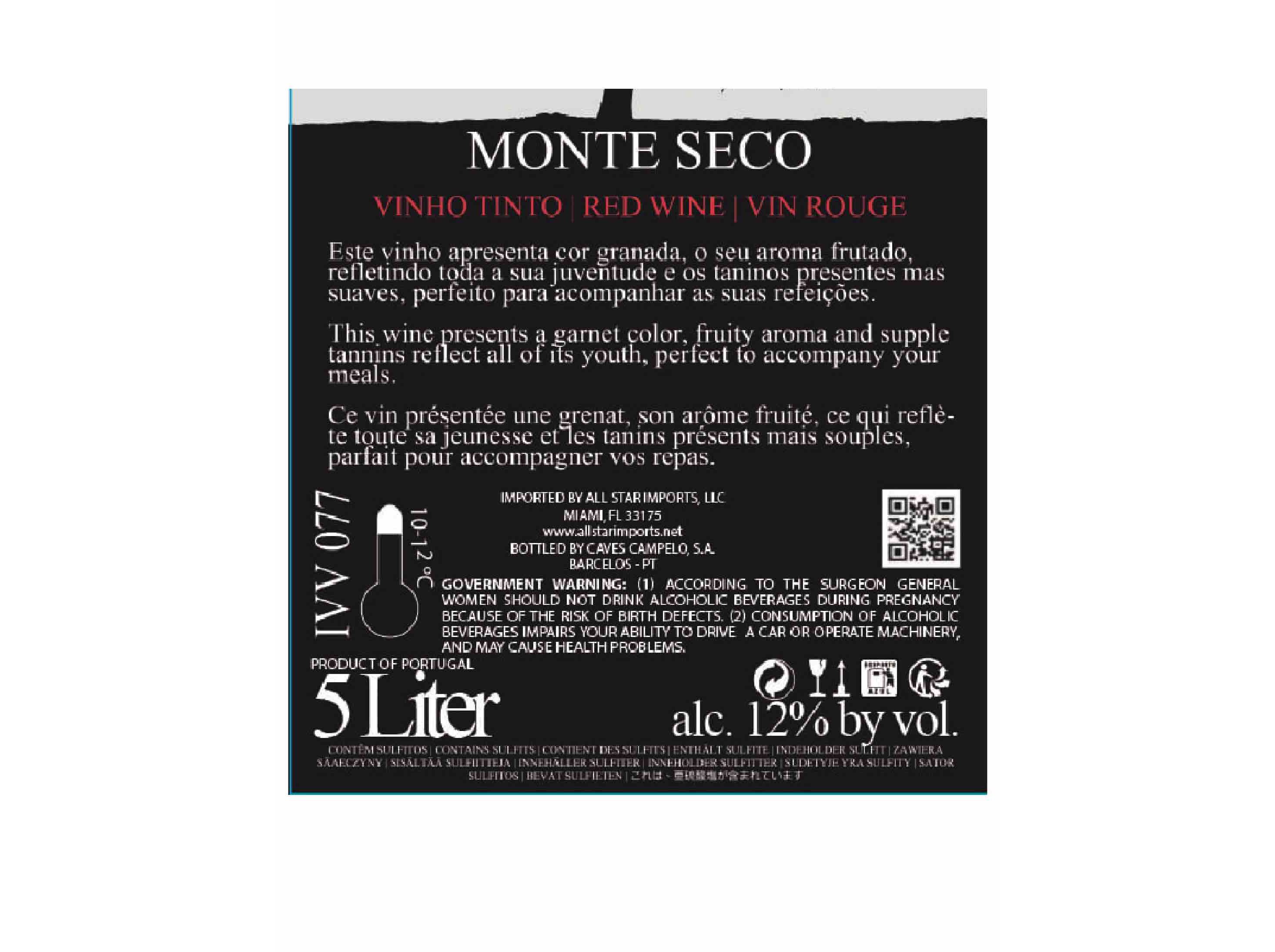 VINHO TINTO MONTE SECO BAG IN BOX 5L image number 2