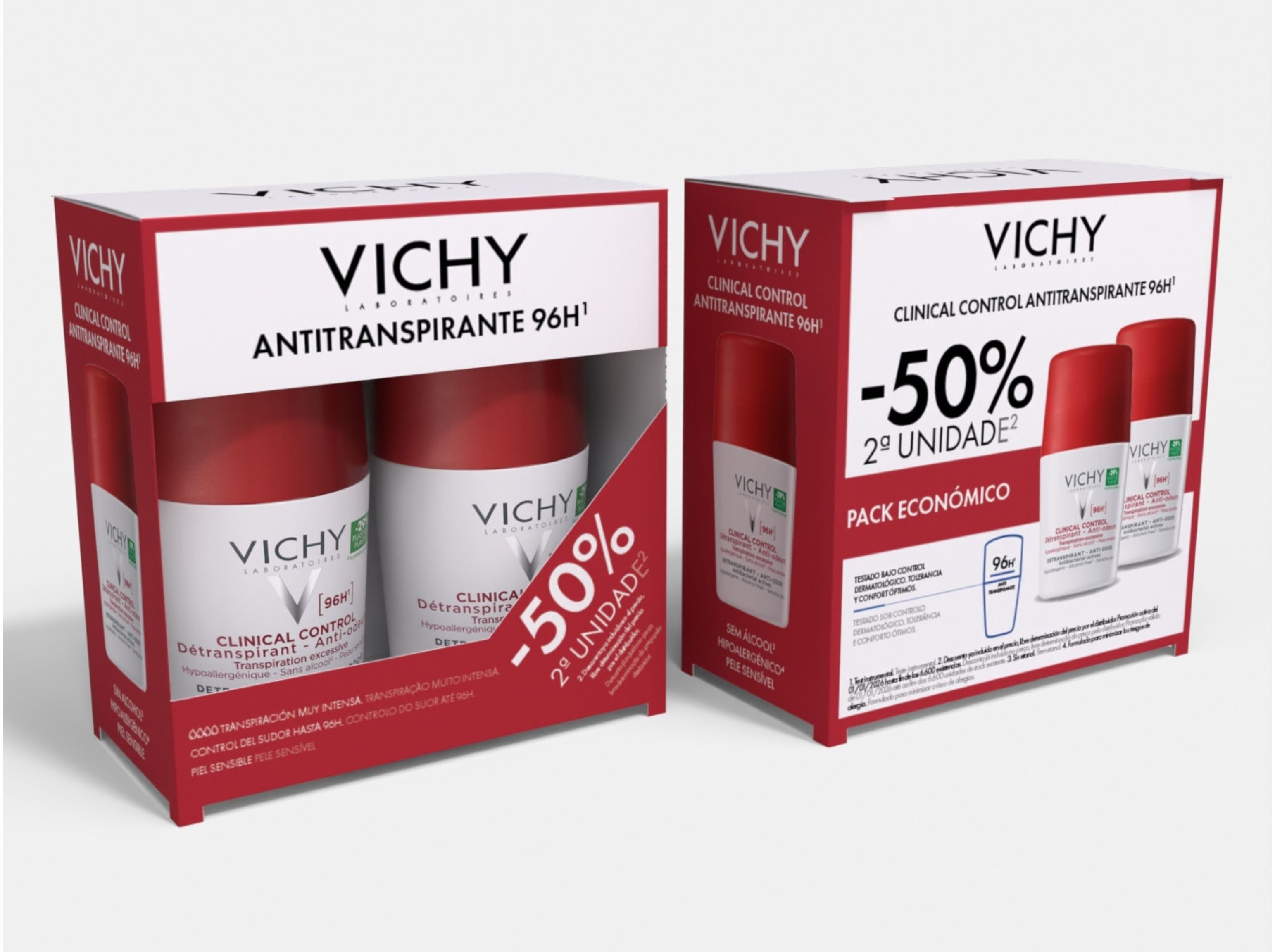 PACK DESODORIZANTE VICHY CLINICAL 96H 2X50ML