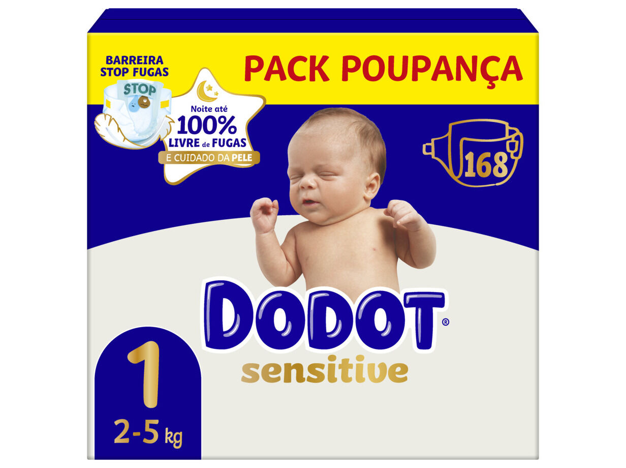 FRALDAS DODOT SENSITIVE BOX T1 168UN