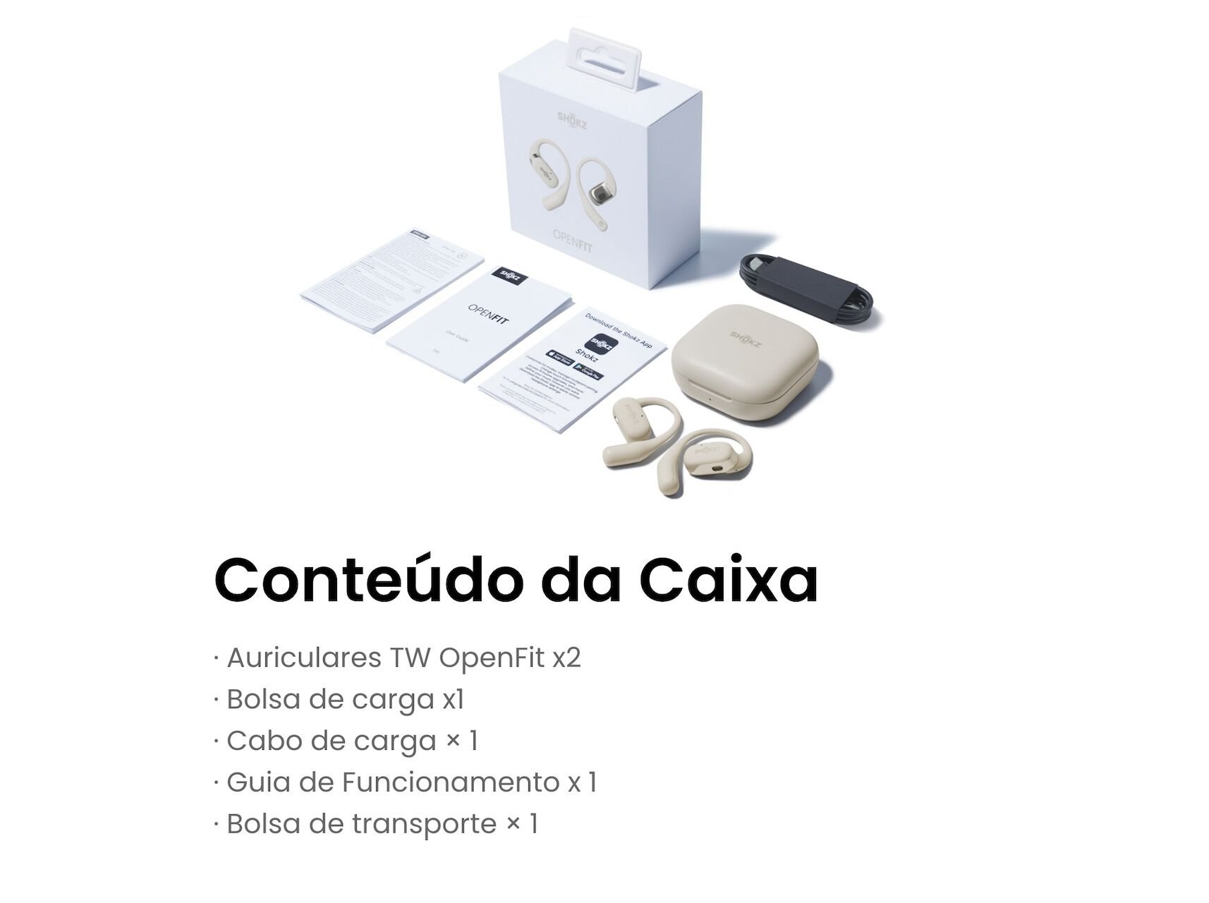 AURICULARES DESPORTIVOS DE CONDU&Ccedil;&Atilde;O &Oacute;SSEA SHOKZ T910-ST-BG OPENFIT BEGE image number 5