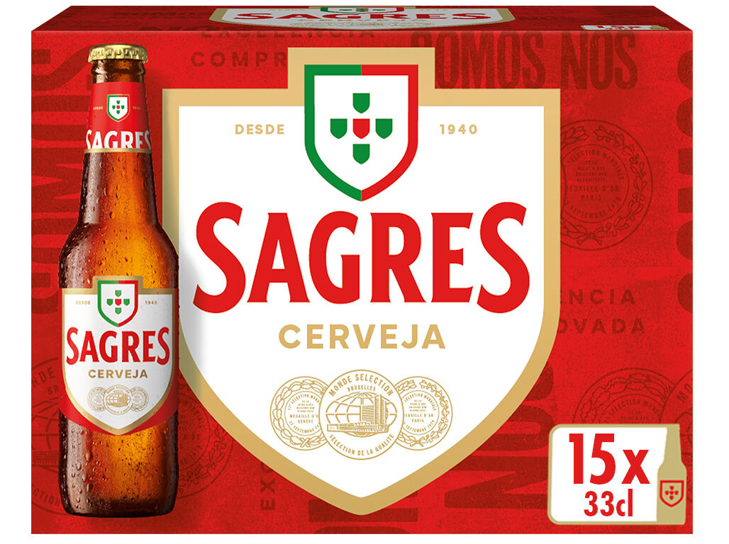 CERVEJA SAGRES BRANCA 15X0.33L