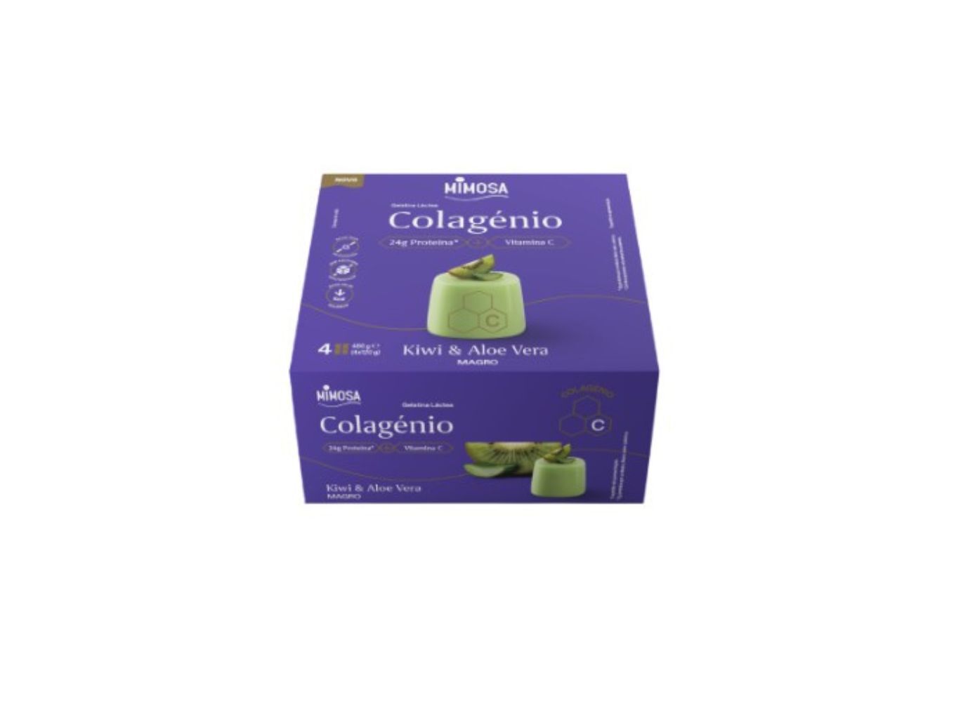 GELATINA COM IOGURTE MIMOSA KIWI E ALOE COM COLAG&Eacute;NIO 4X120G image number 1