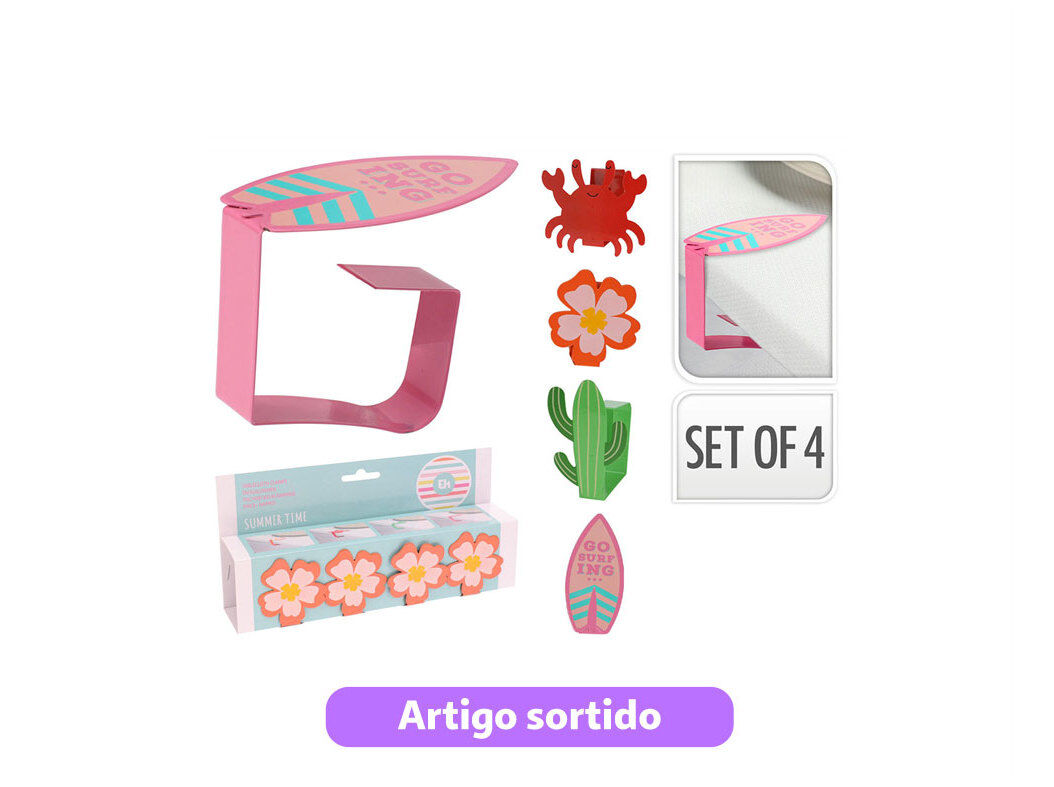 PIN&Ccedil;AS PARA TOALHA MESA 4 PE&Ccedil;AS MODELOS SORTIDOS