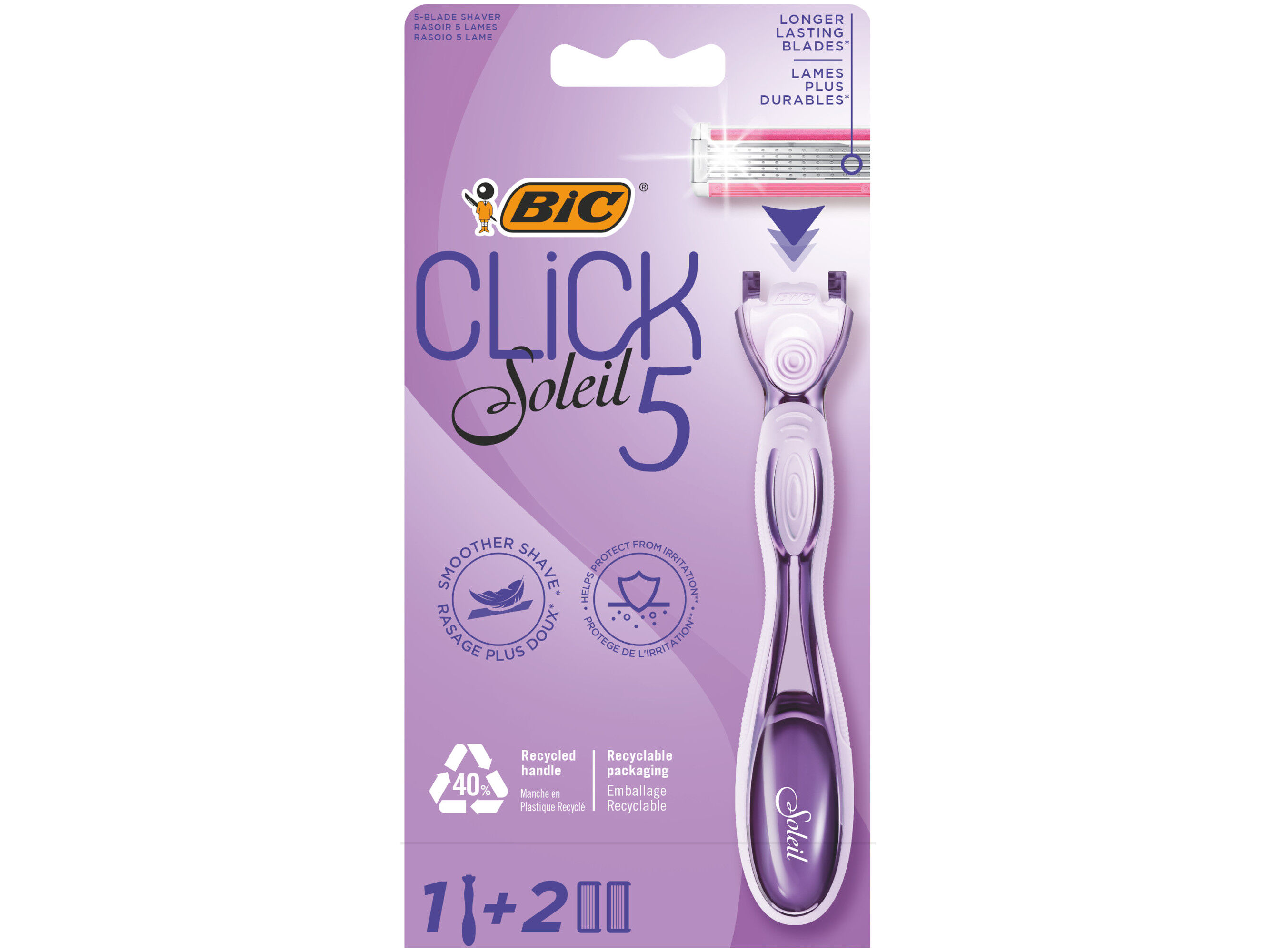 M&Aacute;QUINA DEPILAT&Oacute;RIA BIC CLICK 5 CABO + 2 RECAR image number 0