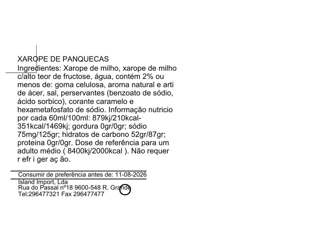 XAROPE COUNTRY KITCHEN P/ PANQUECAS 710G image number 1