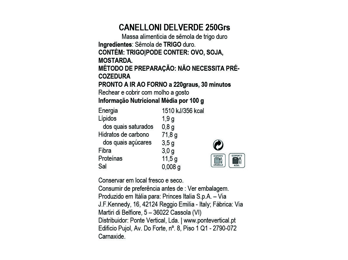 CANNELLONI DELVERDE 250G image number 1