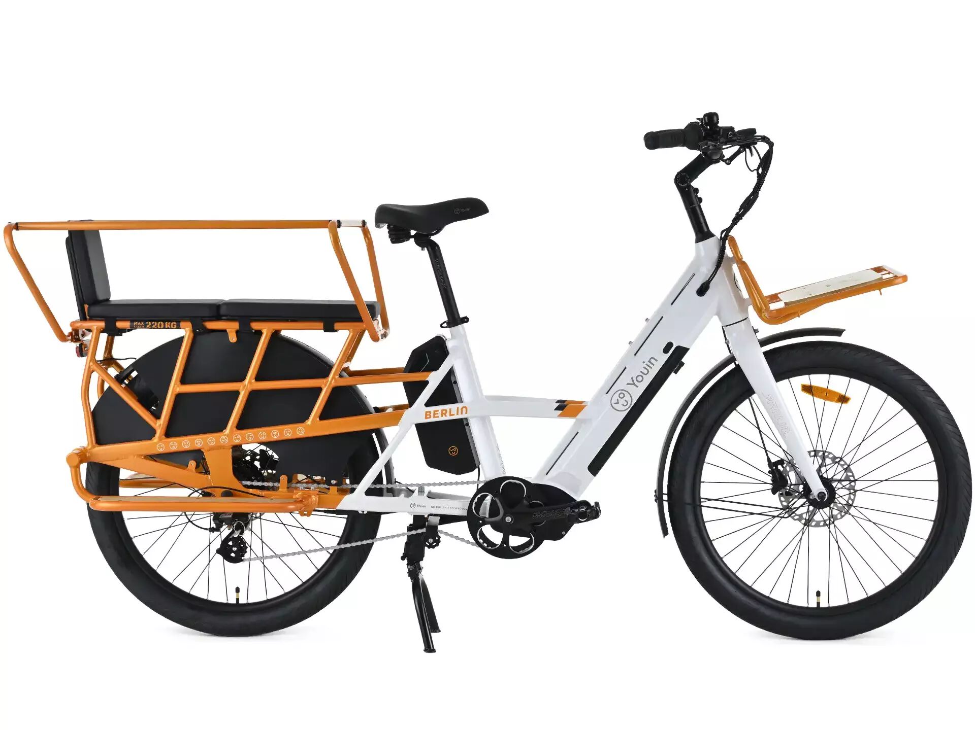 BICICLETA EL&Eacute;TRICA YOUIN BERLIN CARGO LARANJA
