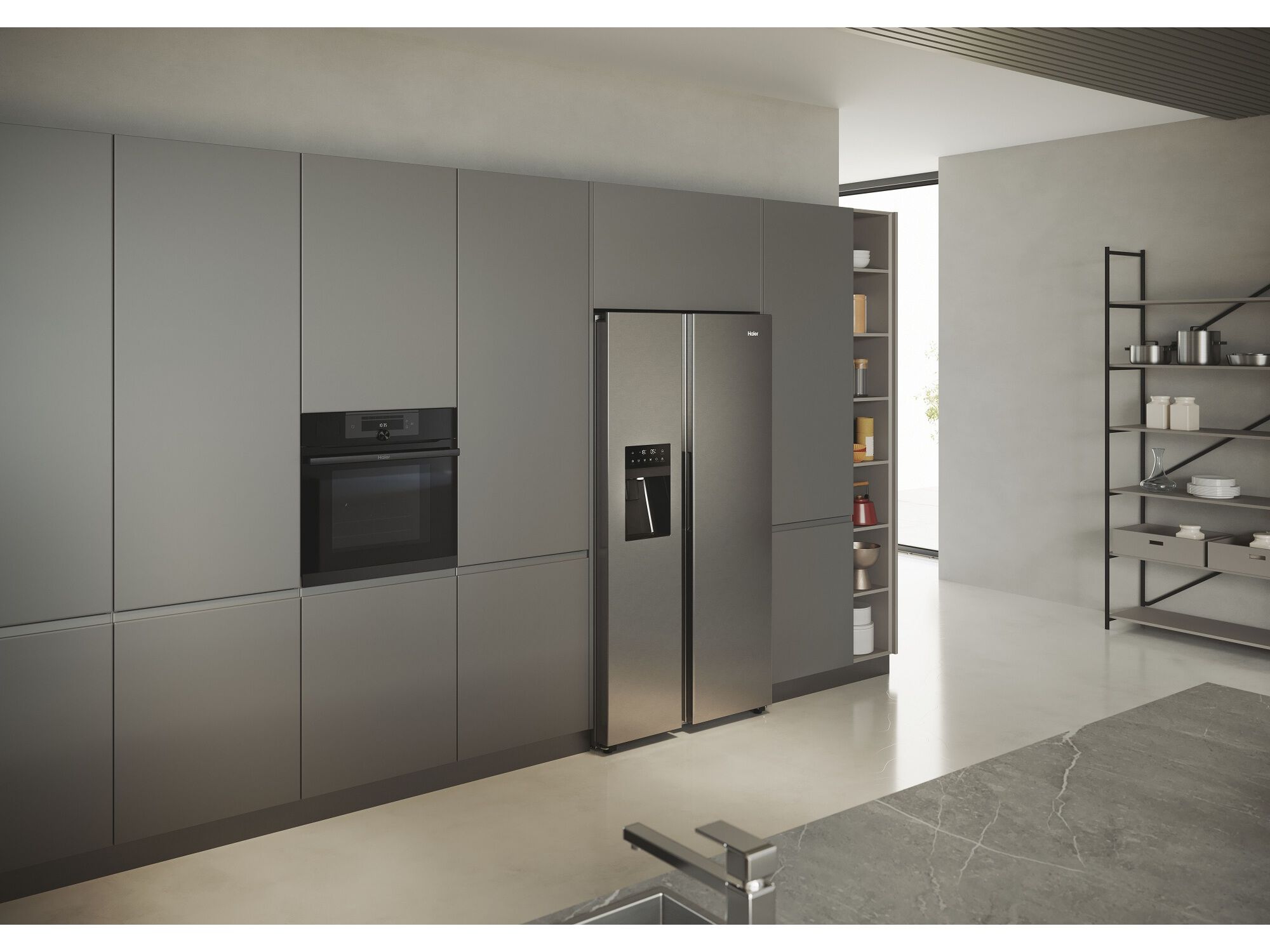 FRIGORIFICO AMERICANO COM DISPENSADOR HAIER HSR5918DIMP D INOX 511L image number 13