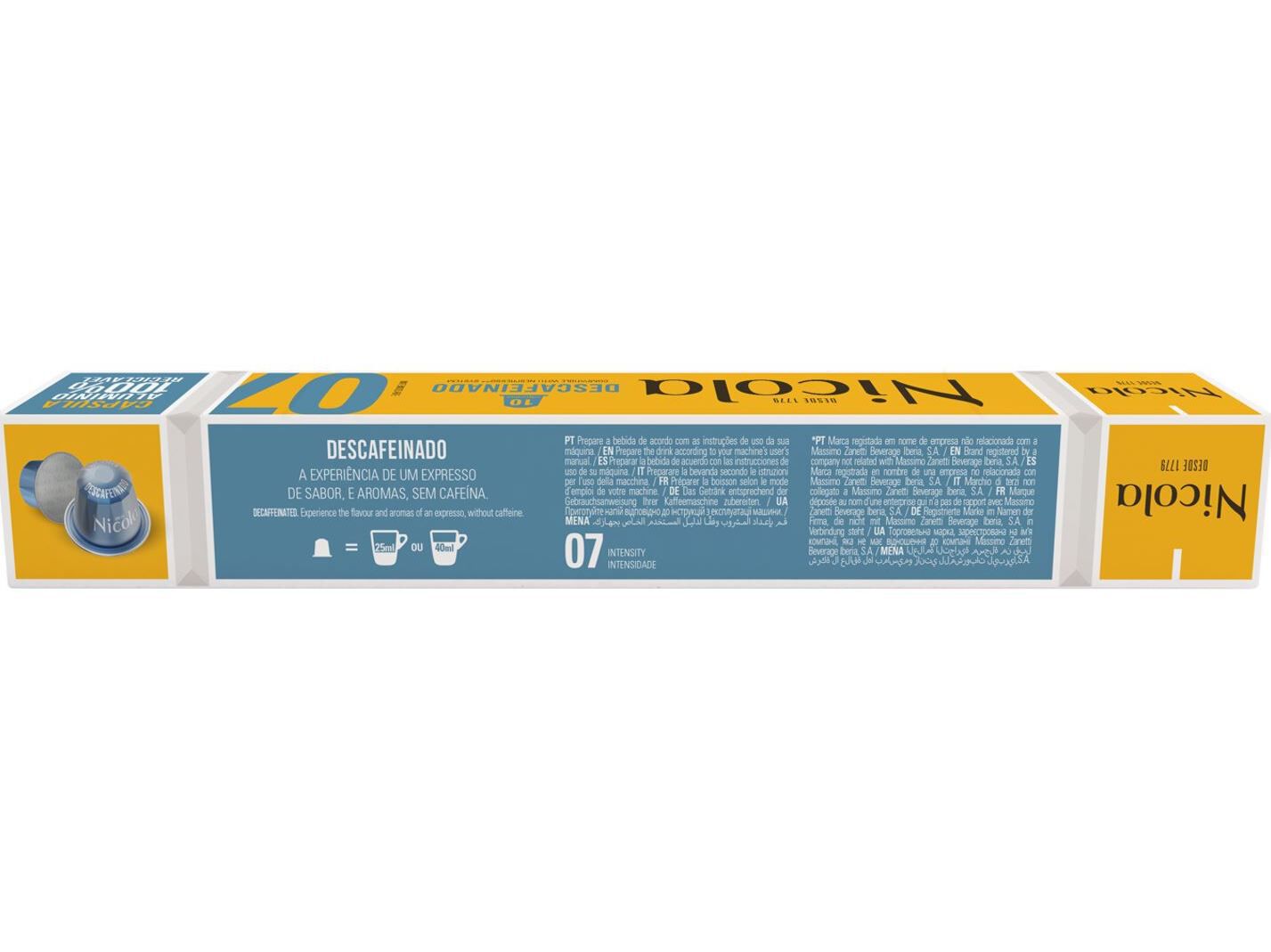 C&Aacute;PSULAS DE CAF&Eacute; NICOLA COMP NSP DESCAFEINADO 10 UN image number 1