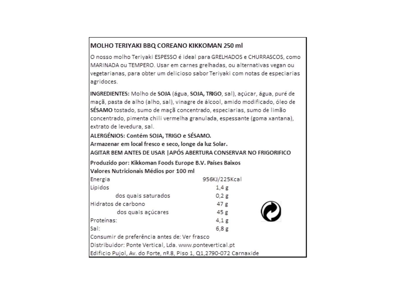 MOLHO TERIYAKI KIKKOMAN BBQ KOREAN STYLE 250 ML image number 1