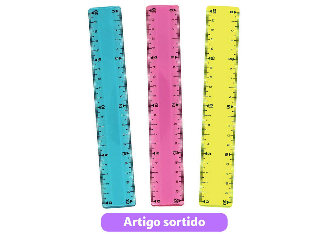 R&Eacute;GUA FLEX&Iacute;VEL AUCHAN 20CM CORES SORTIDAS