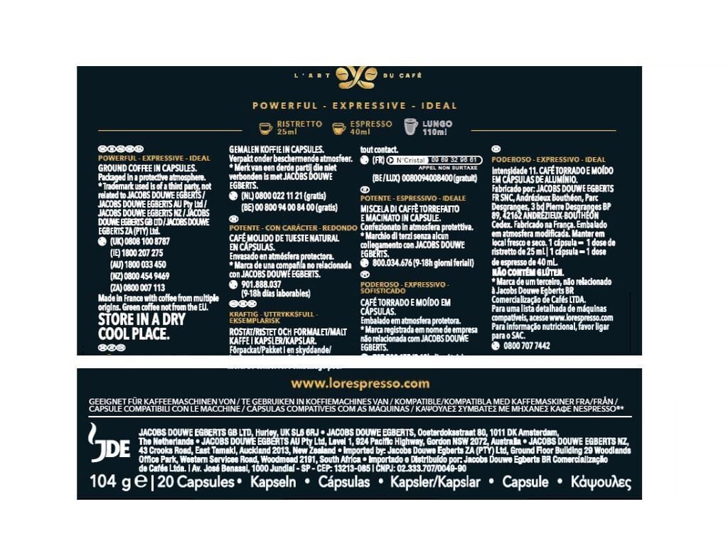 C&Aacute;PSULAS L'OR RISTRETTO 20UN image number 3