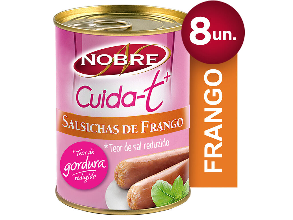 SALSICHAS FRANGO NOBRE CUIDA-T+ LATA 350(160)G image number 1