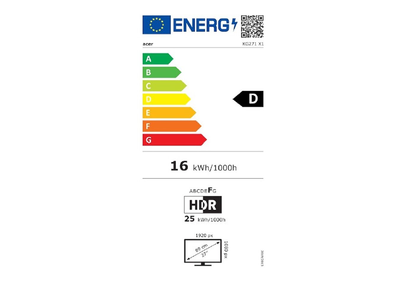 MONITOR GAMING ACER KG271X1BMIIPX (27" FHD 200HZ) image number 3