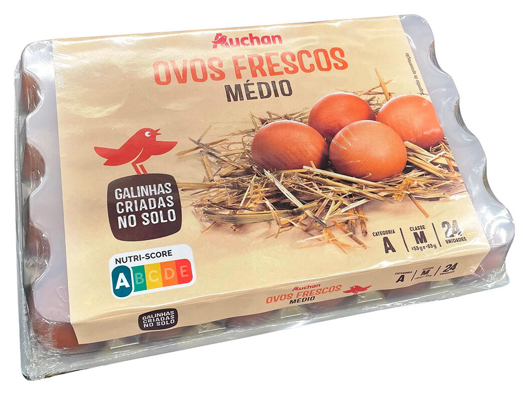 OVOS AUCHAN GALINHAS SOLO CLASSE M DUAS D&Uacute;ZIAS