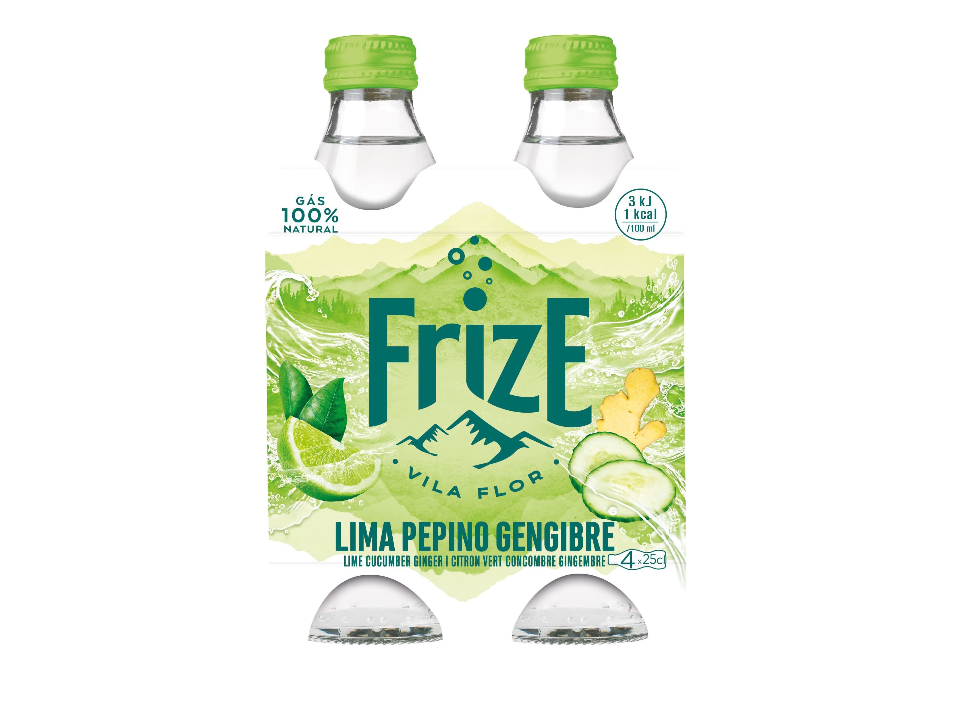 BEBIDA COM G&Aacute;S FRIZE LIMA PEPINO GENGIBRE 4X0.25L image number 1