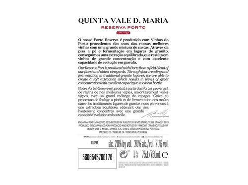 VINHO DO PORTO QUINTA VALE DONA MARIA RUBY RESERVA 0.75L image number 2