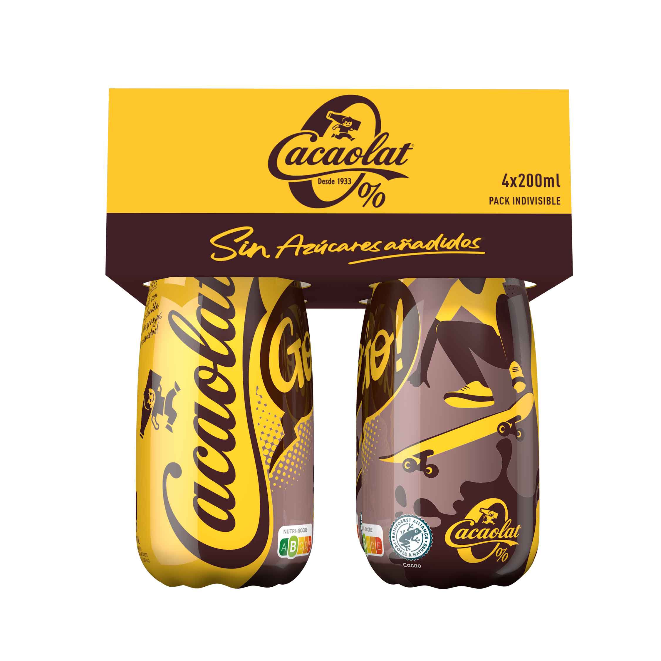 LEITE CACAOLAT 0% MEIO GORDO COM STEVIA 4X200ML image number 0