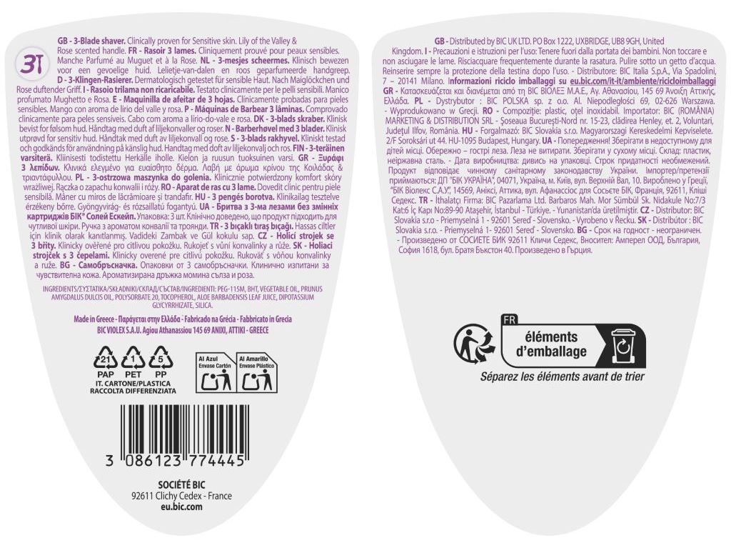 L&Atilde;MINAS DESCART&Atilde;VEIS BIC SOLEIL ESCAPE ROSA 3 UN image number 1