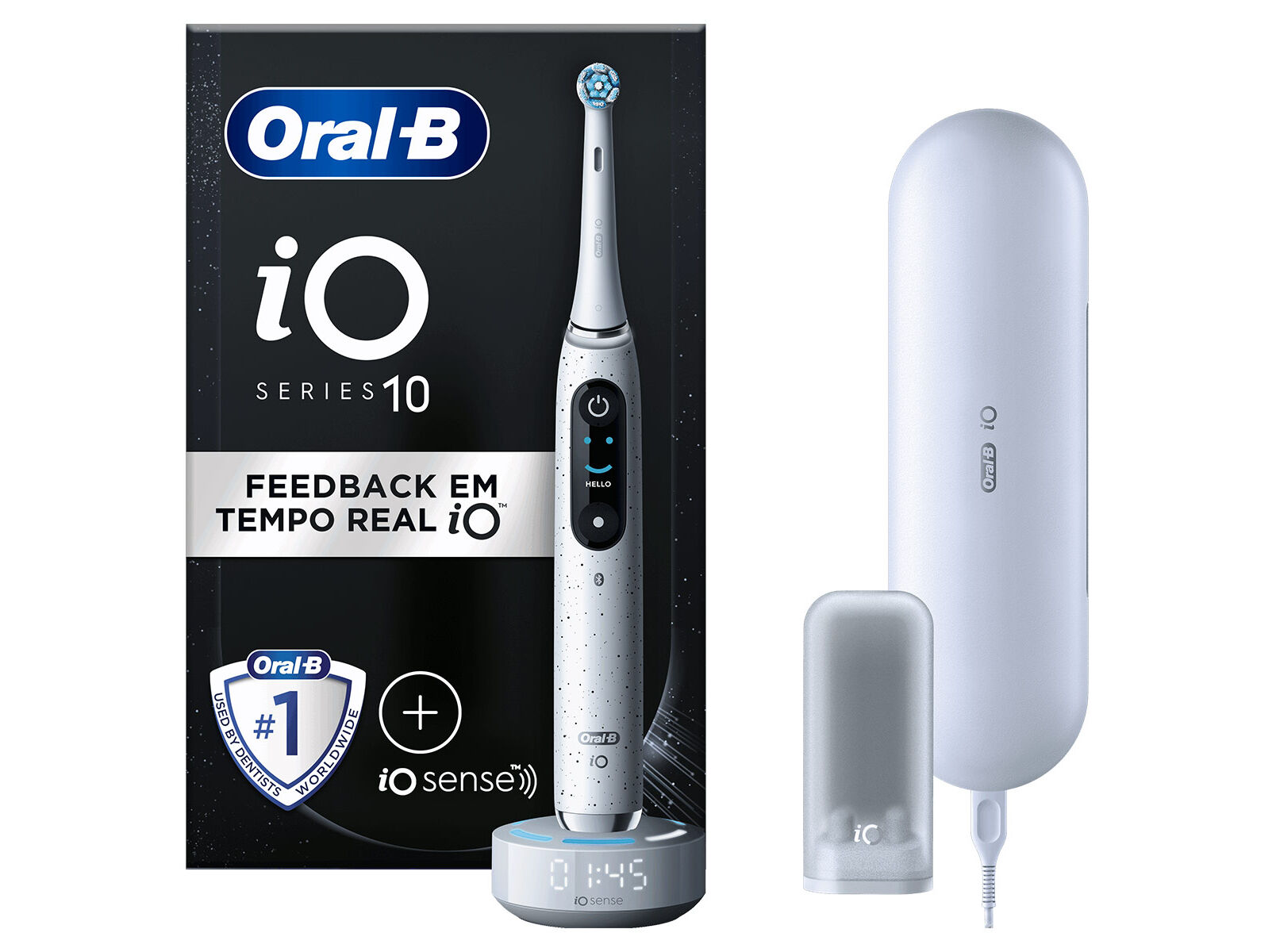 ESCOVA DE DENTES EL&Eacute;TRICA ORAL-B IO S&Eacute;RIE 10 BRANCA