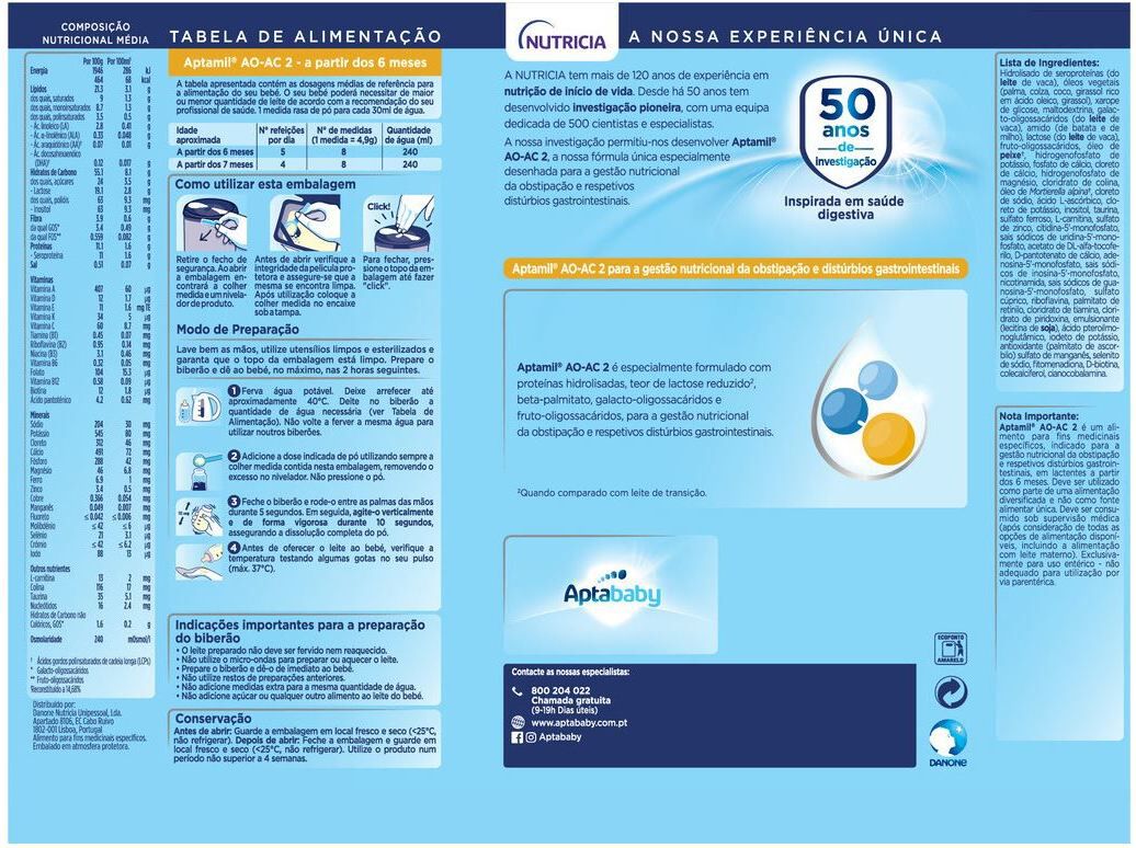 LEITE APTAMIL 2 AO-AC 800 GR image number 1