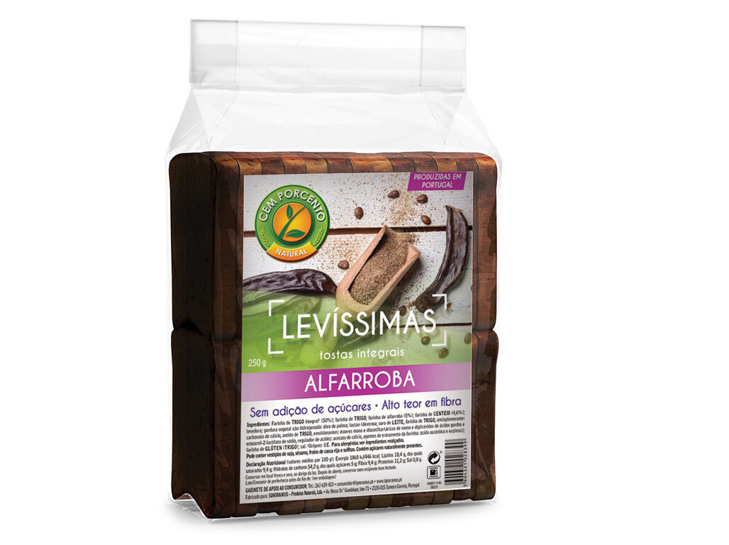TOSTAS CEM PORCENTO INTEGRAIS ALFARROBA 250G image number 0