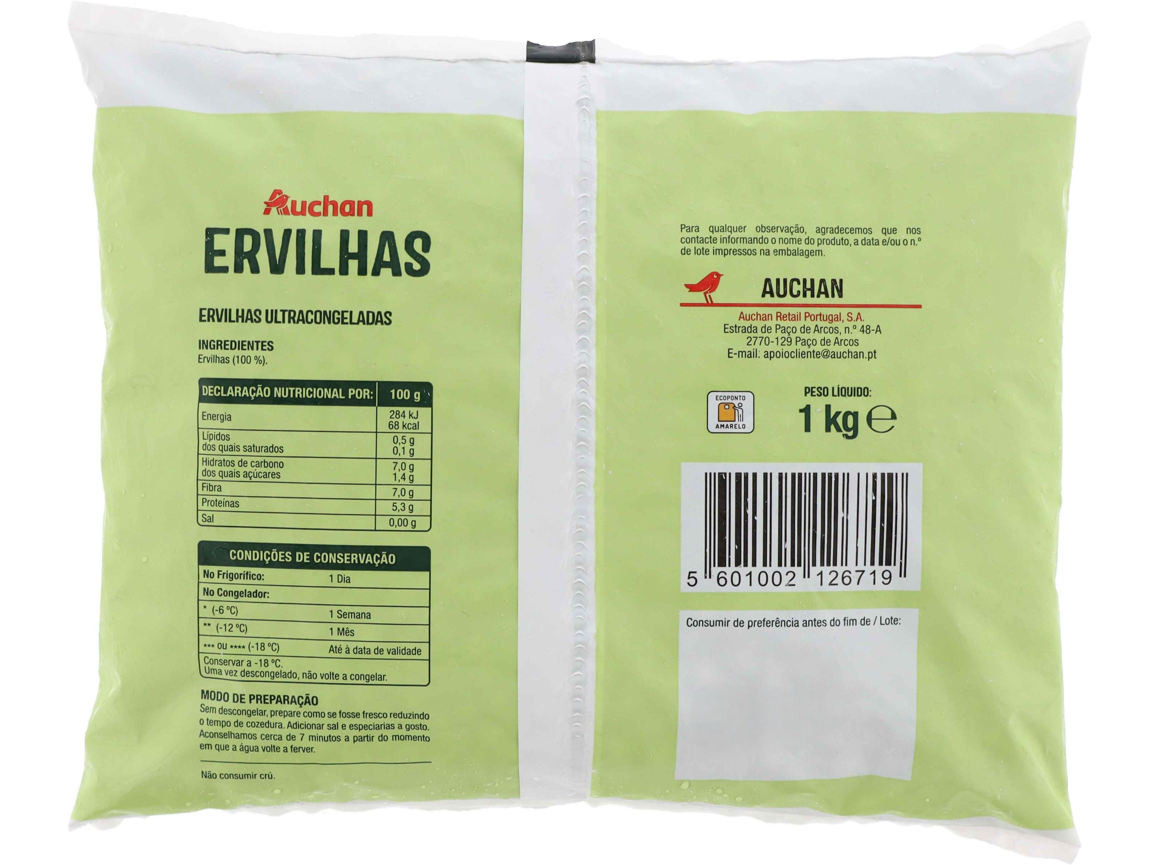 ERVILHAS AUCHAN ULTRACONGELADAS 1KG image number 1