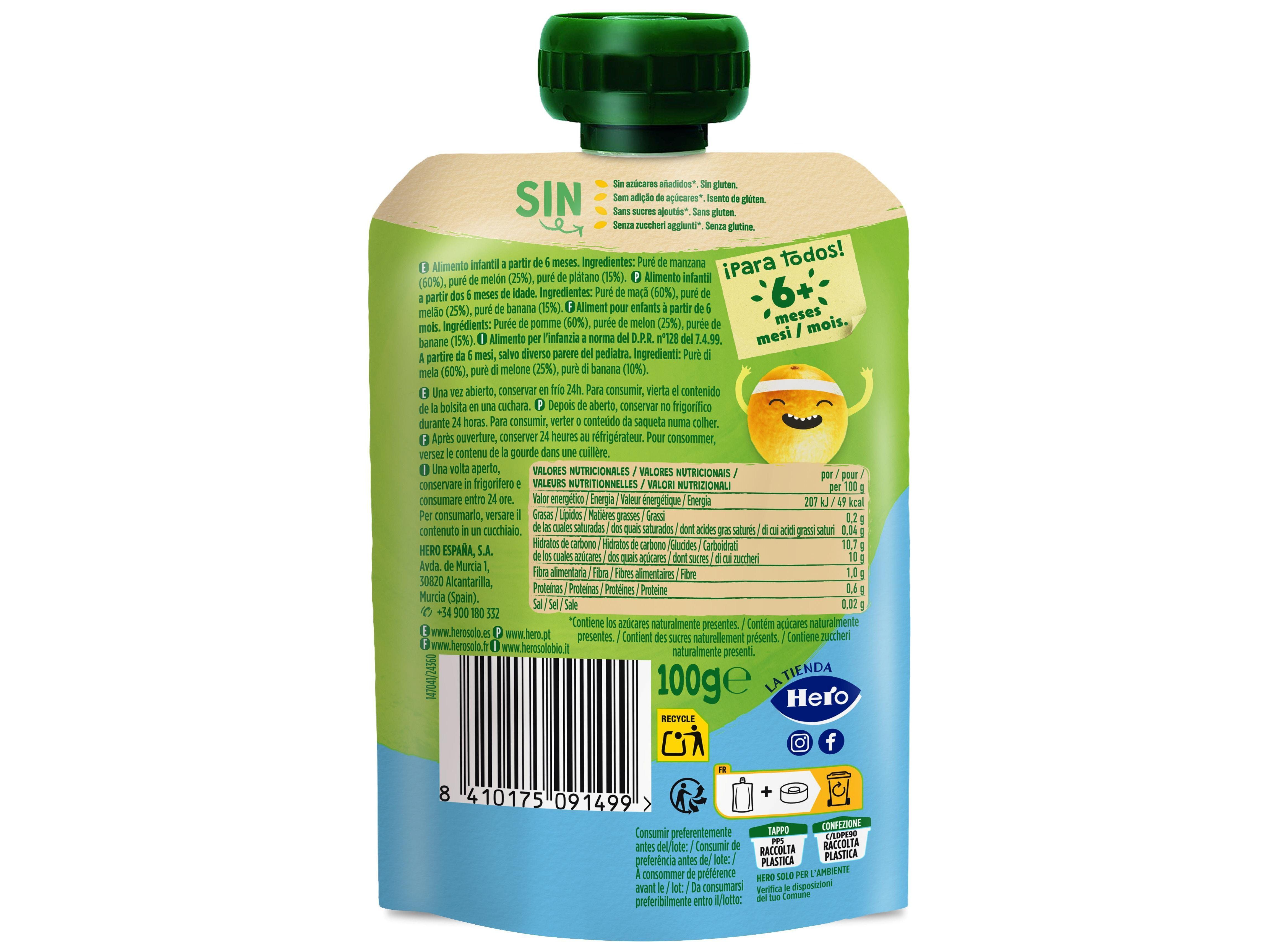 SAQUETA FRUTA HERO SOLO MA&Ccedil;&Atilde;A/MEL&Atilde;O/BANANA 100G image number 1