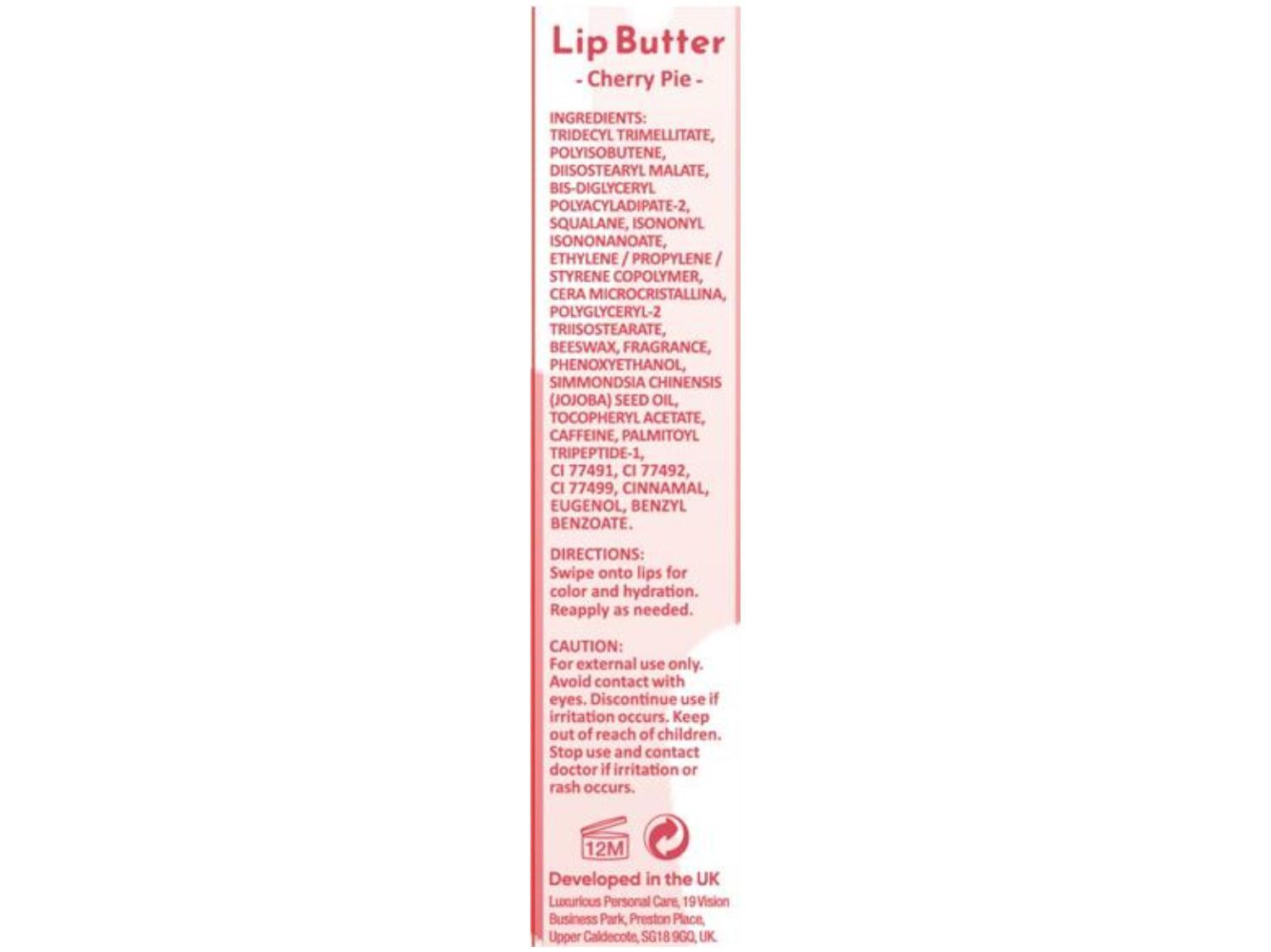 LIP BUTTER HOT ROSE CHERRY PIE 15ML image number 2