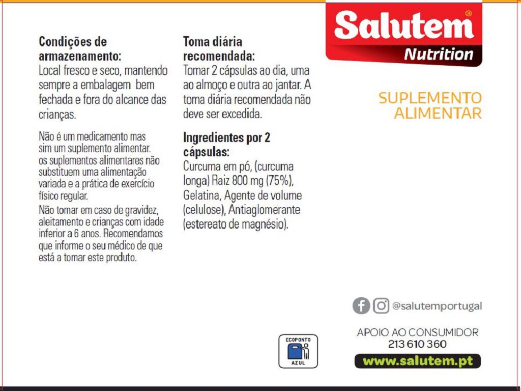 SUPLEMENTO SALUTEM CURCUMA 30 C&Aacute;PSULAS image number 1