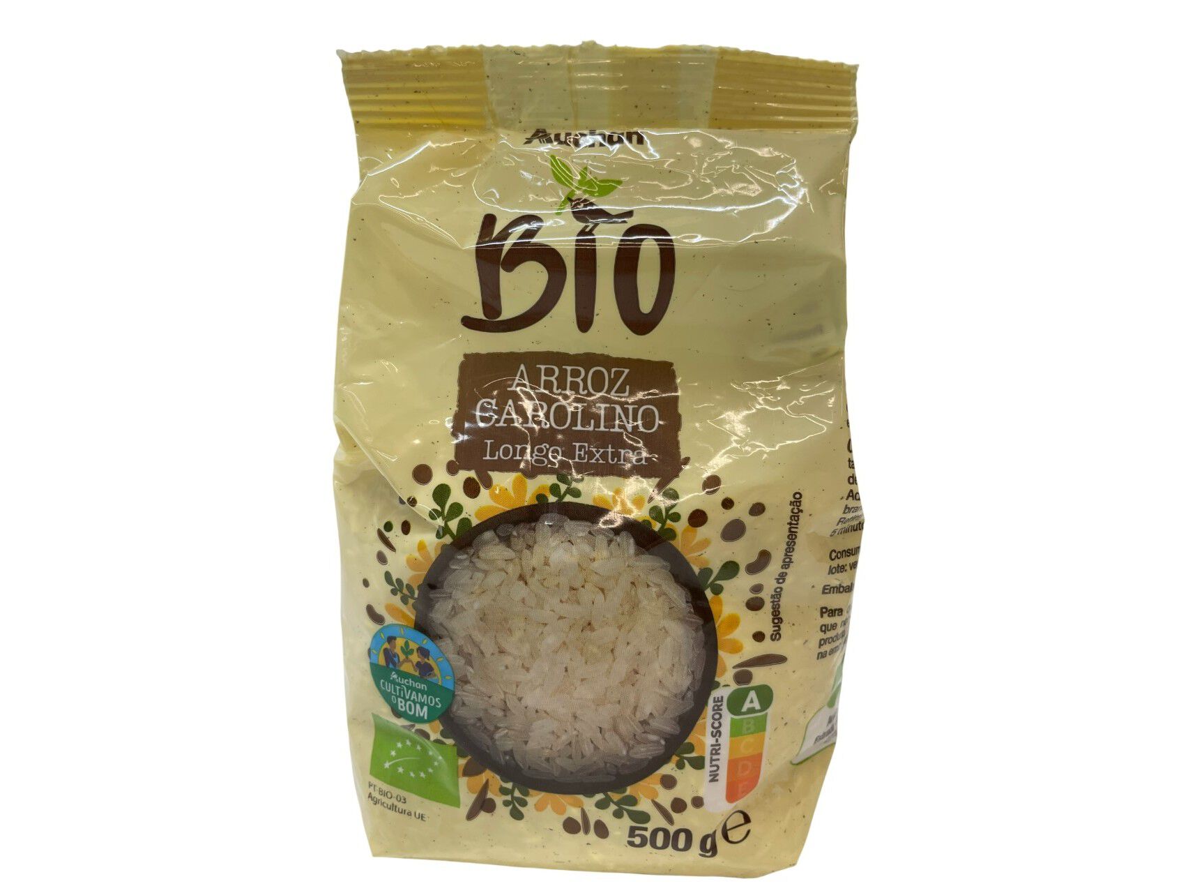 ARROZ CAROLINO AUCHAN BIO CULTIVAMOS O BOM LONGO EXTRA 500G