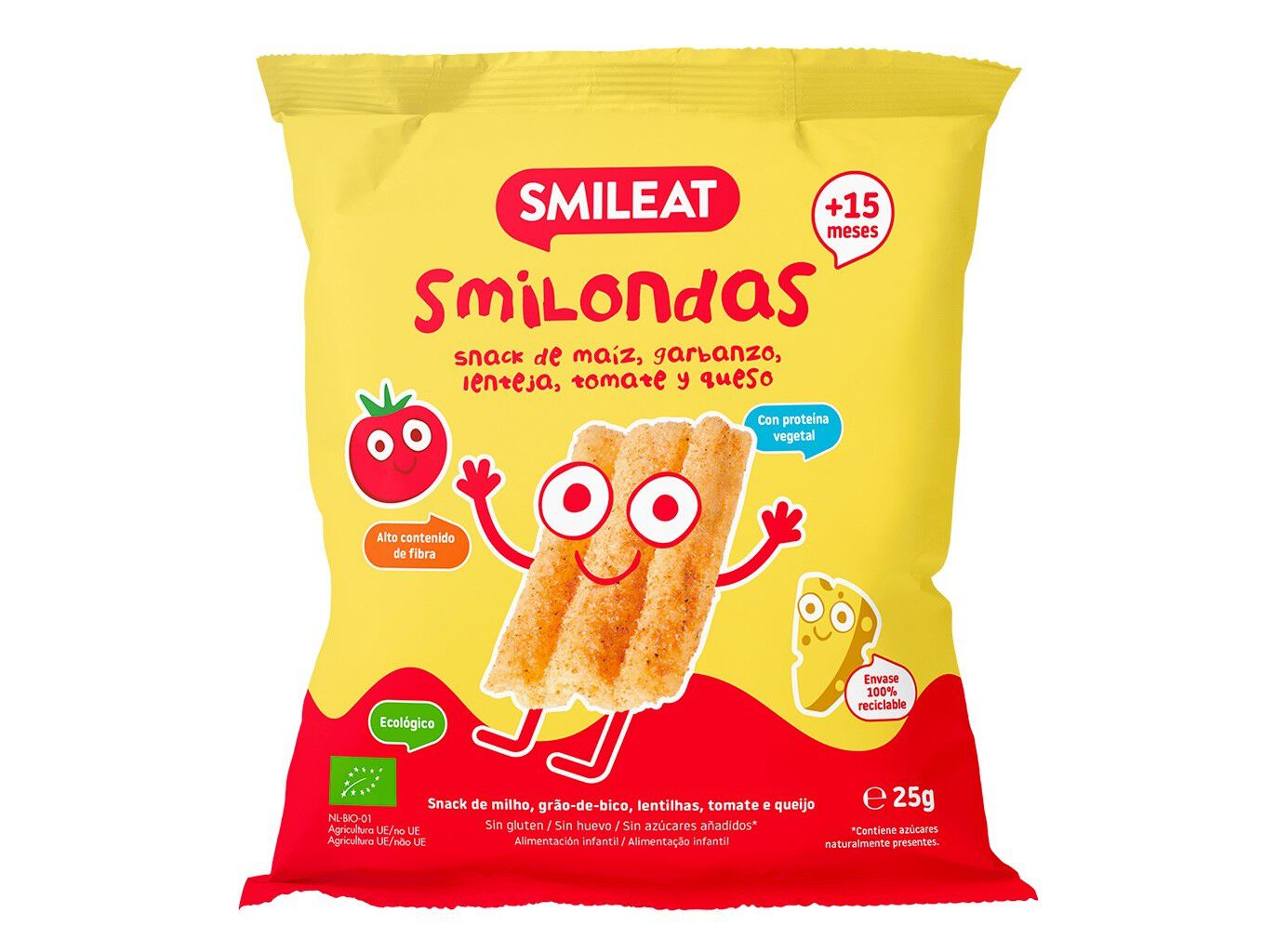 SNACK SMILEAT BIO TOMATE E QUEIJO 25G image number 0