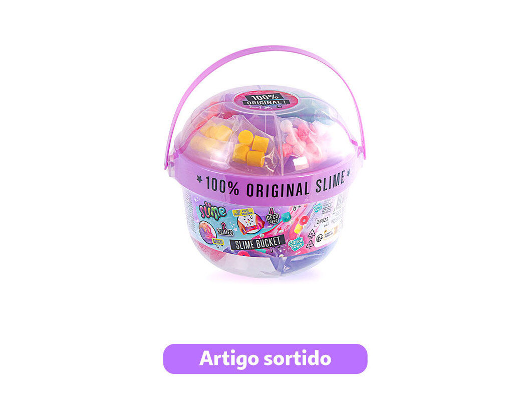 SLIME BUCKET SO SLIME DIY COM DECORA&Ccedil;&Otilde;ES MODELOS SORTIDOS
