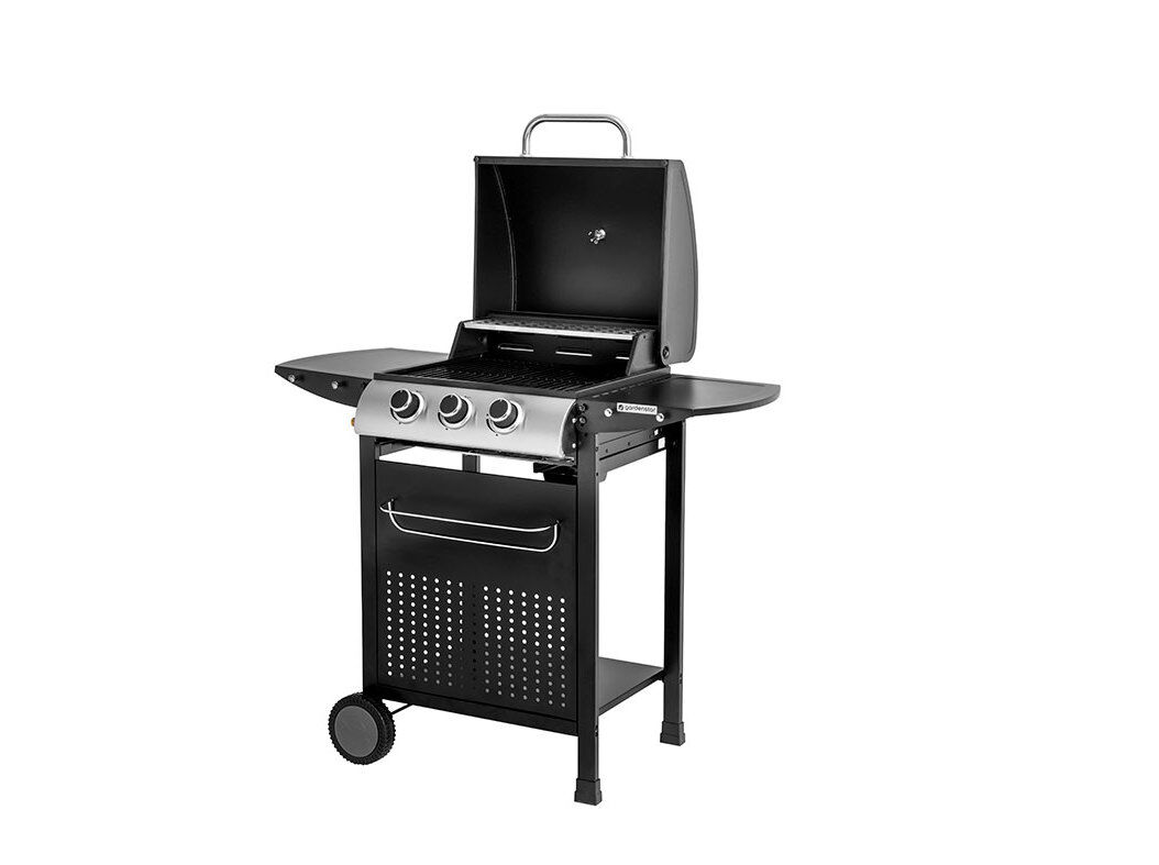 BARBECUE A G&Aacute;S GARDENSTAR COM 3 QUEIMADORES PRETO 110X57X98CM image number 1