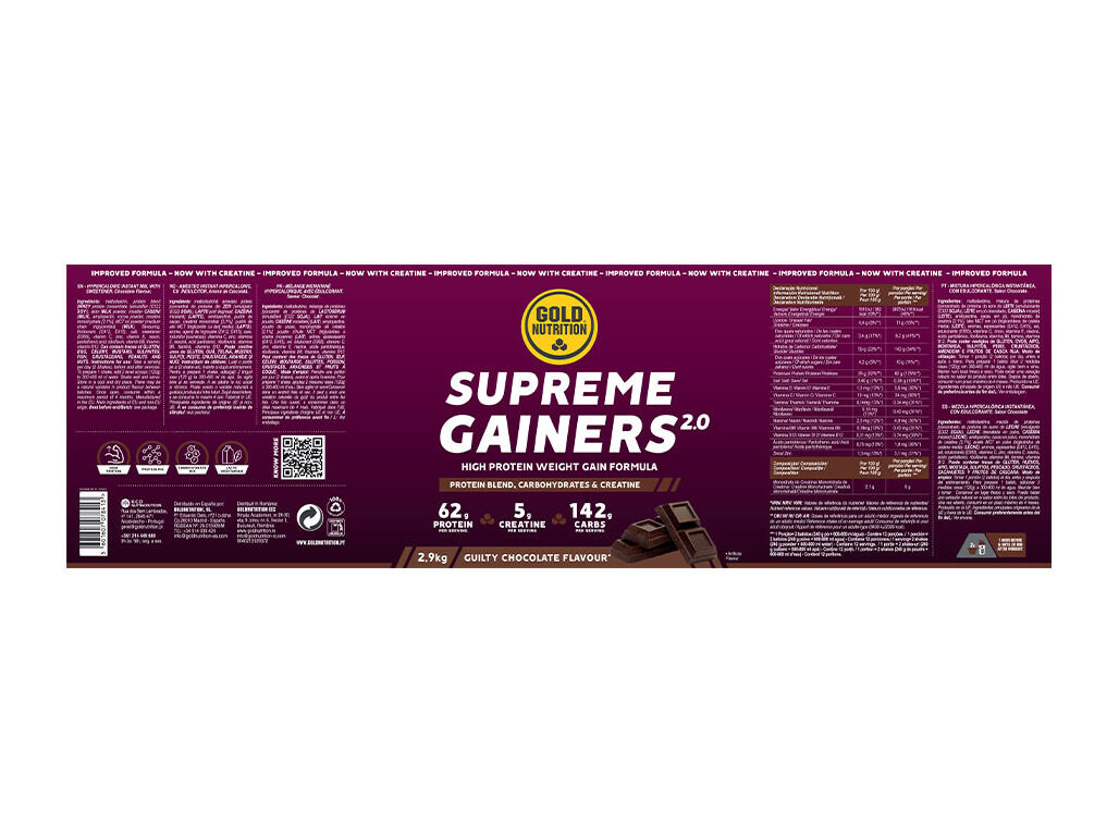SUPLEMENTO GOLD NUTRITION SUPREME GAINERS 2.0 CHOC 29 KG image number 1
