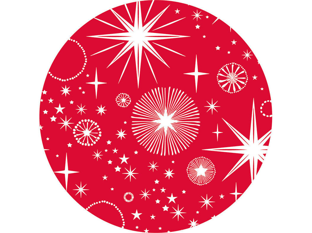 PRATO CART&Atilde;O STARS ACTUEL VERMELH0 18CM PACK 10 UNIDADES