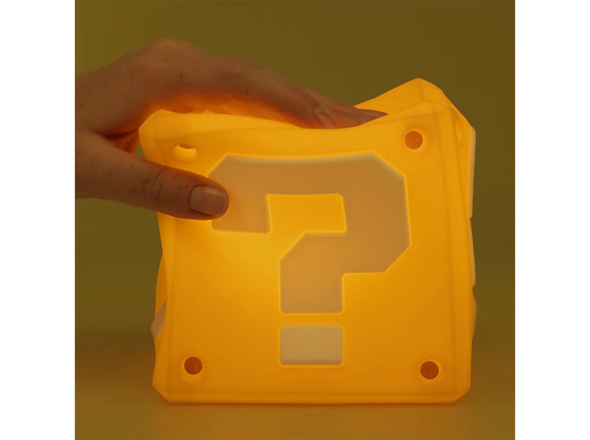 LUZ LED NEON SUPER MARIO SQUISHYGLO QUESTION BLOCK image number 1