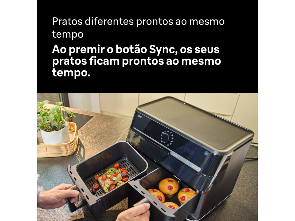 FRITADEIRA SEM &Oacute;LEO BRAUN TWINCOOK 5 TD5073IBK DUAL ZONE 10L image number 5