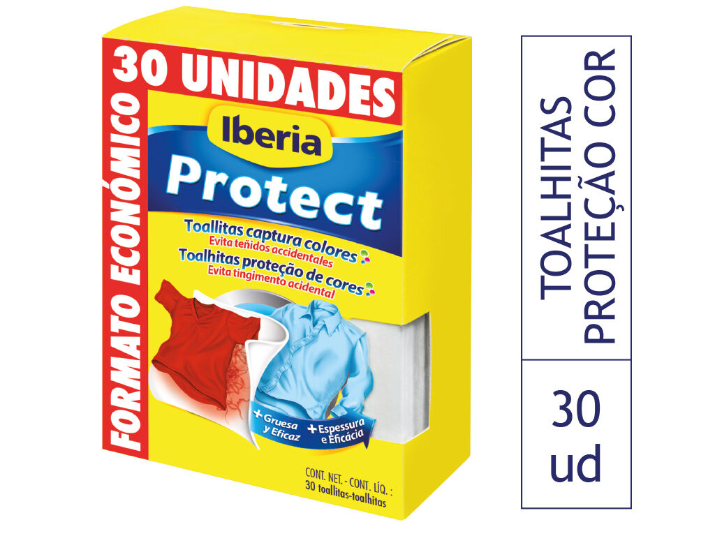 Toalhitas Prote&ccedil;&atilde;o de Cores Iberia 30un