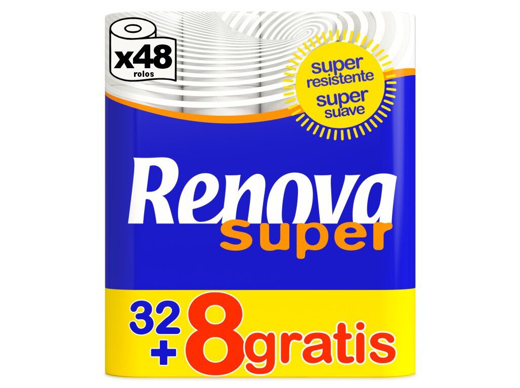 PAPEL RENOVA HIGI&Eacute;NICO SUPER 32 ROLOS +8 ROLOS image number 0