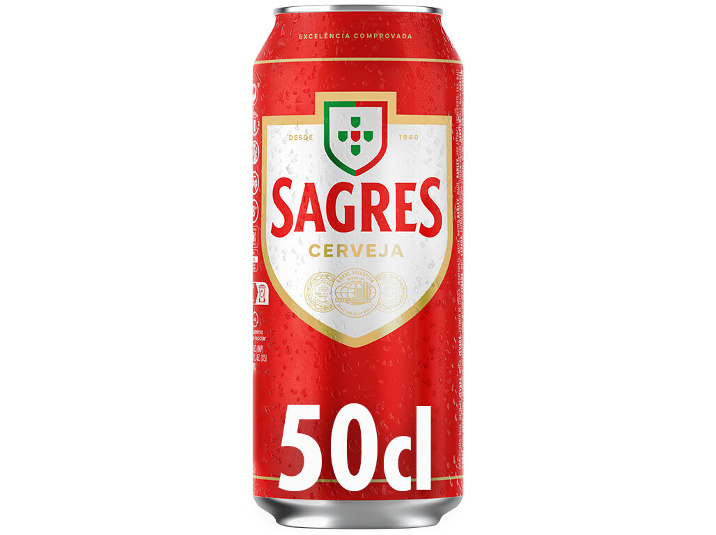 CERVEJA SAGRES COM &Aacute;LCOOL LATA 0.50L
